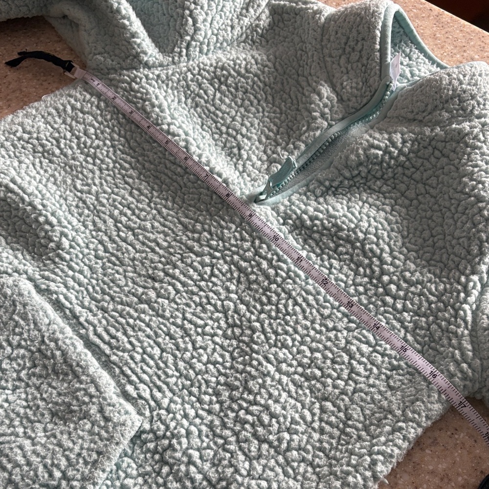 Carters size 14 teal fuzzy quarter zip pull over - Picture 5 of 5